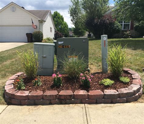 electric box landscaping ideas|hiding utility boxes in garden.